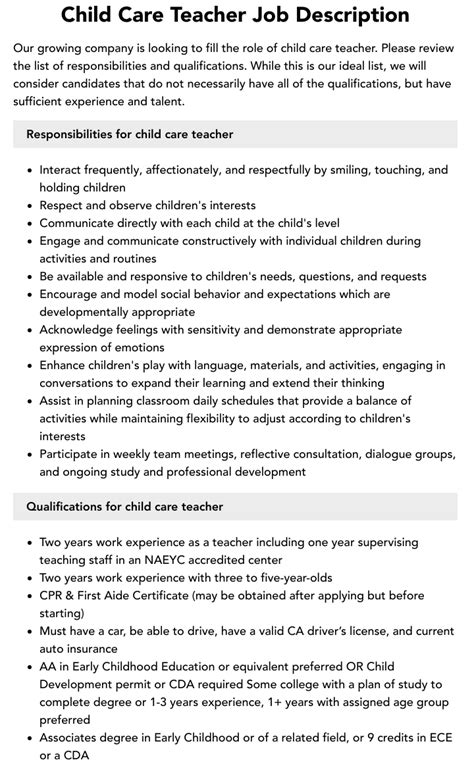 kindercare teacher|kindercare teacher job description.